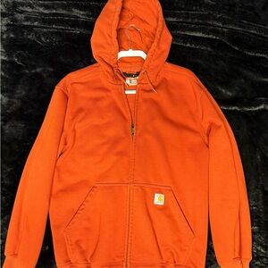 Carhartt Orange Hooded Zip Jacket with Logo Tag